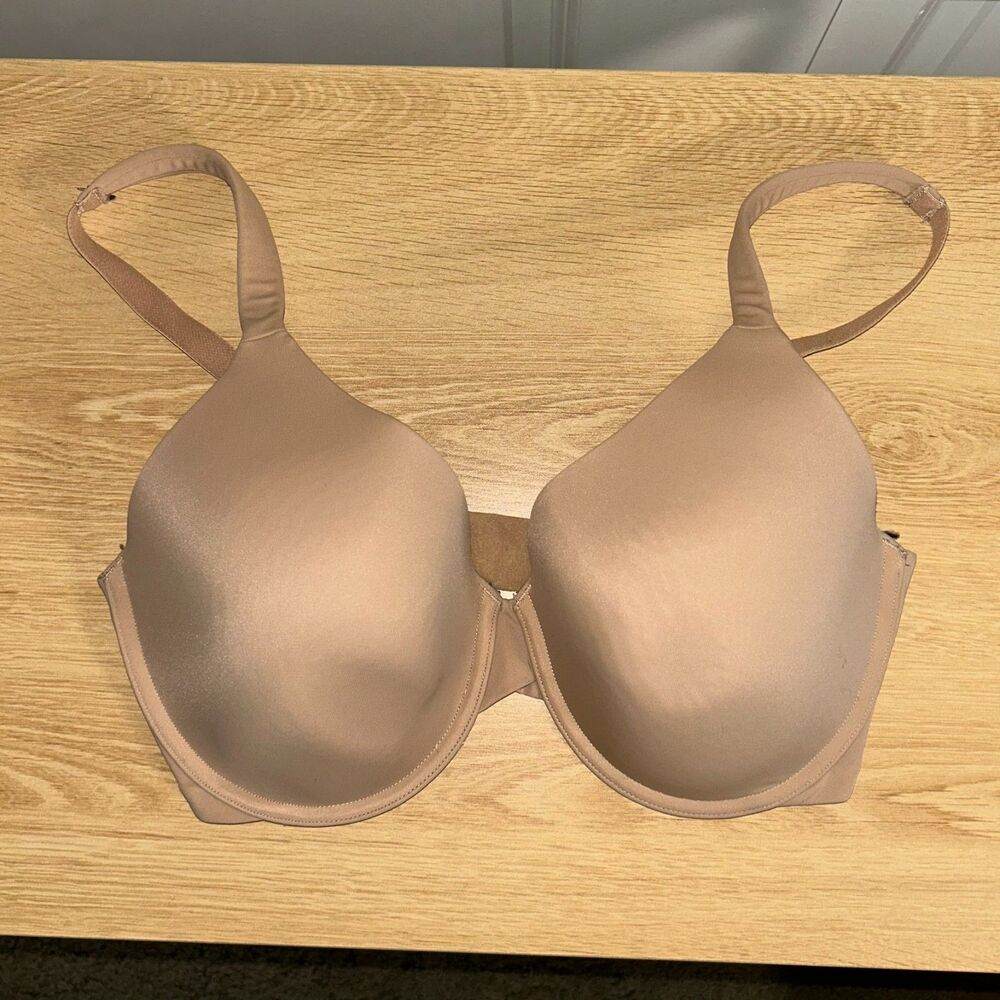 Ambrielle Full Figure Everyday Coverage Bra Sz 36DD Beige Nude Underwire